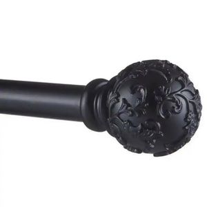 2 Matte Black Curtain Rods